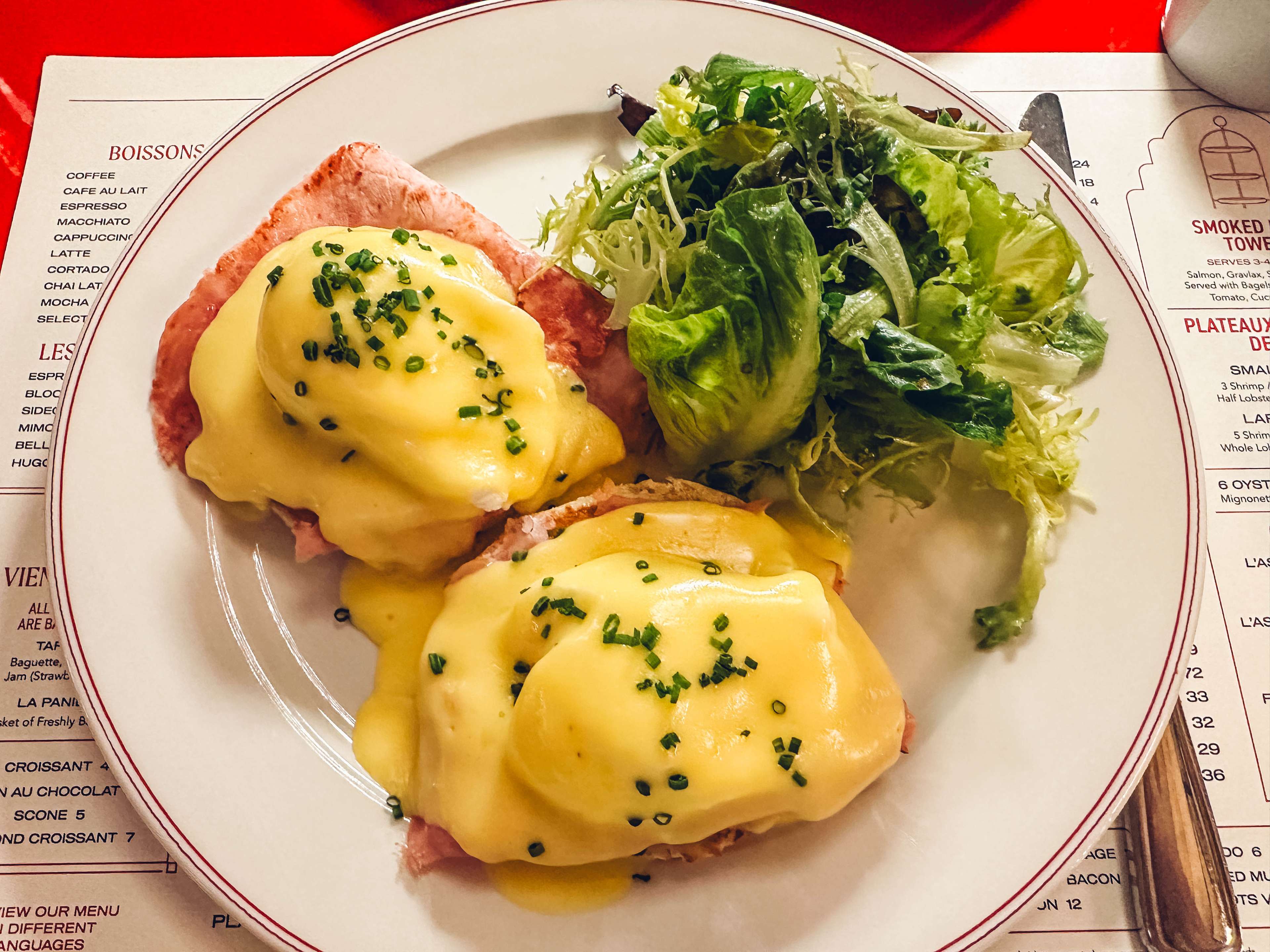 Eggs benedict at Grand Brasserie.
