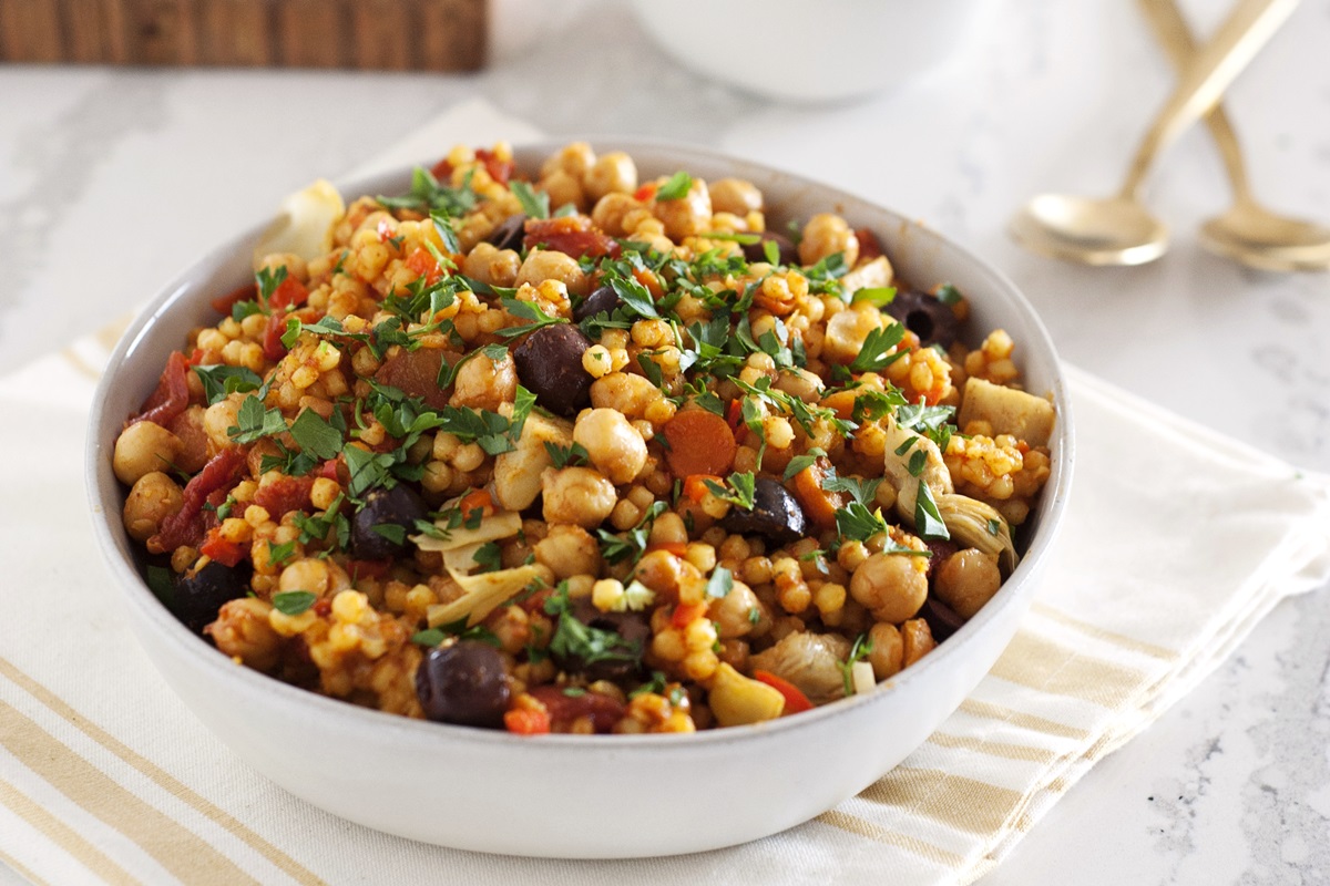 One-Pot Sicilian Couscous Recipe - A Plant-Based Dinner Recipe from One-Dish Vegan