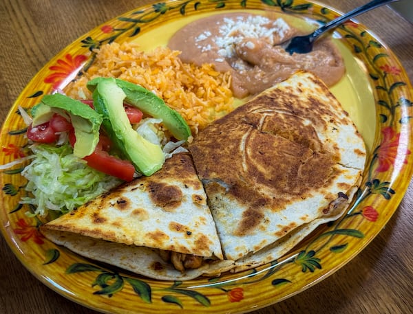 You can get a chicken quesadilla at Cocina de la Tia in Marietta. (Henri Hollis/henri.hollis@ajc.com)