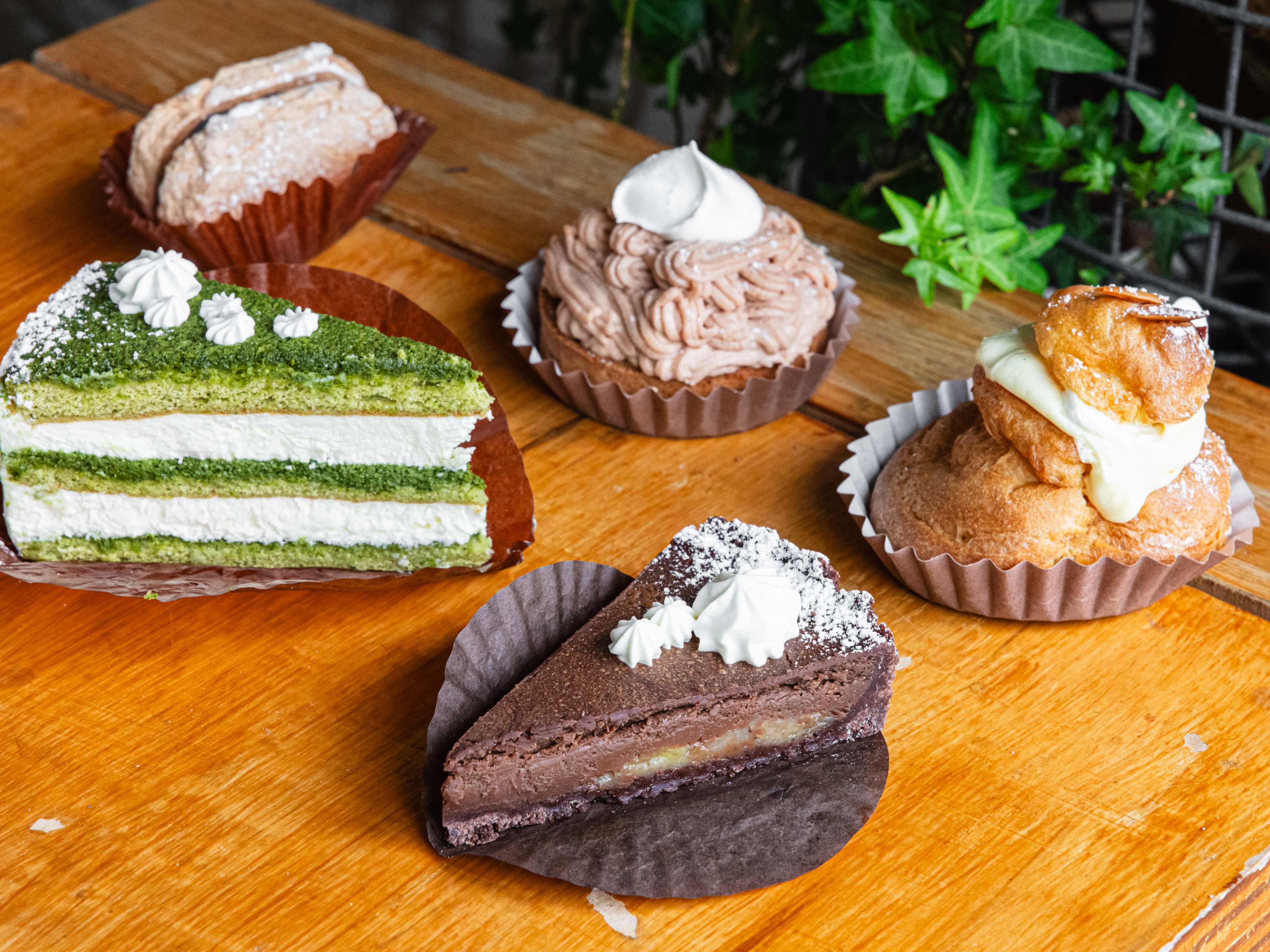 Pastry spread at Patisserie Tomoko.