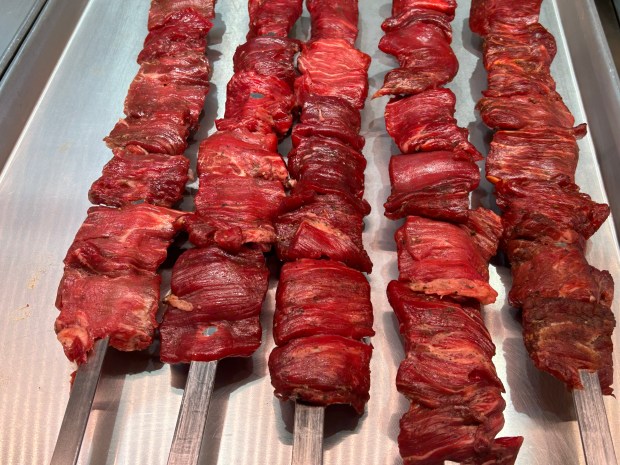 Beef kebabs at LavShash Kebab in Pasadena (Photo by Merrill...