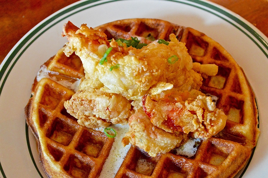Lobster and waffles at Salti Girl