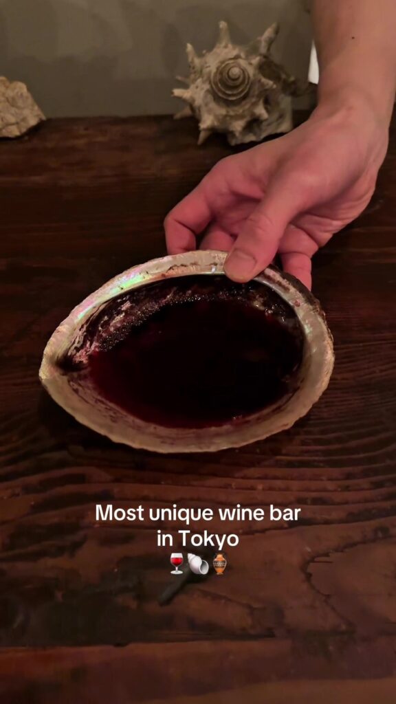 Trying to drink wine from an abalone shell 🤪