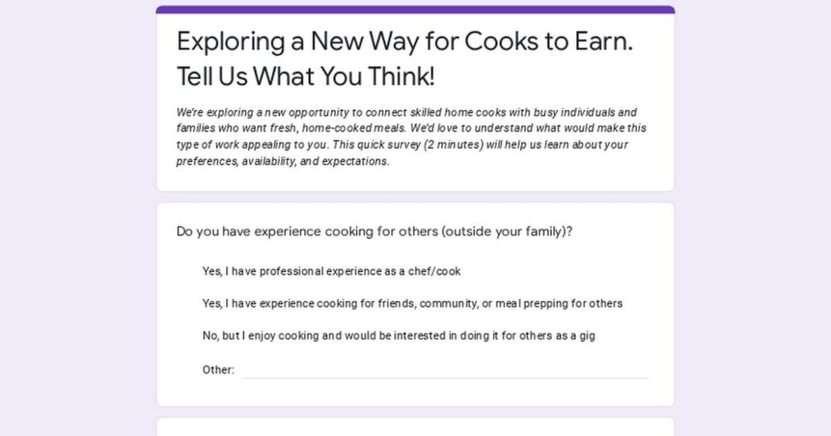 Building an "Uber for Cooks/Chefs" platform, really need your feedback!