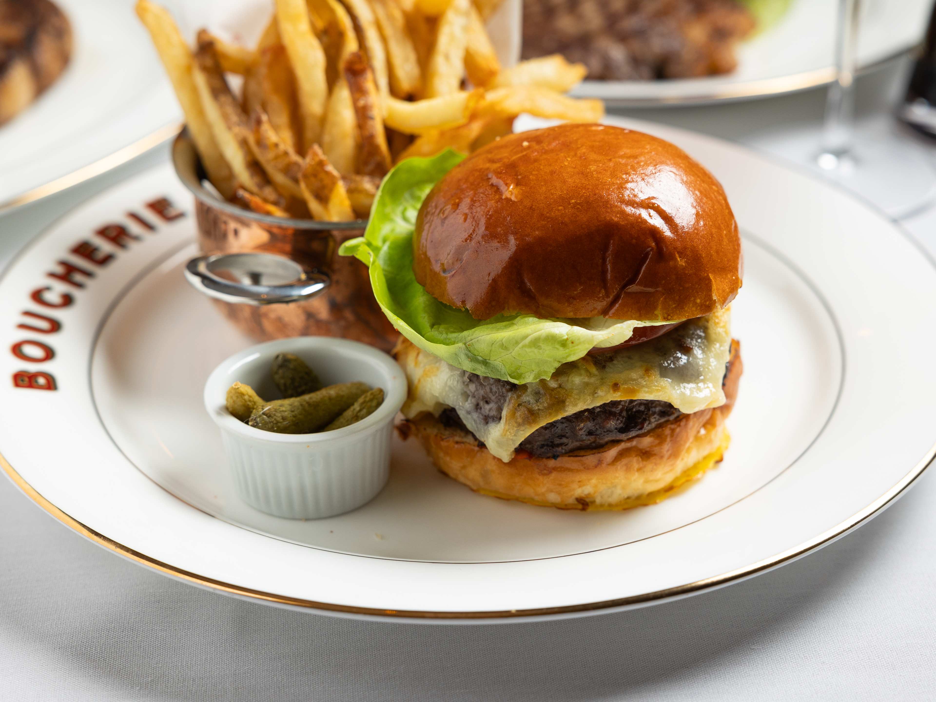 Wagyu burger with fries