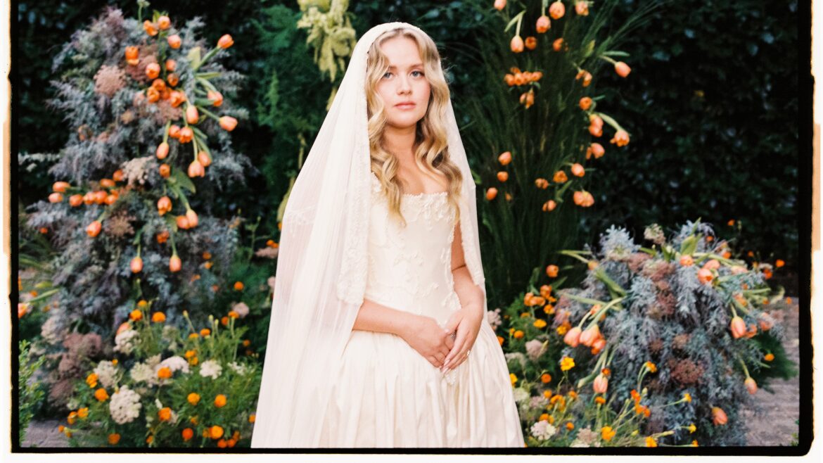 The Bride Wore a Pearl-Embroidered Art Nouveau Inspired Dress for Her Wedding in California Wine Country