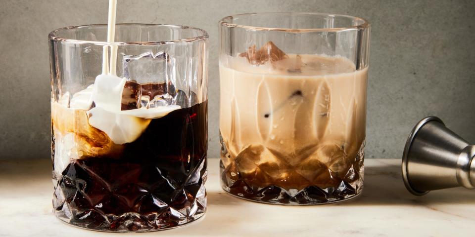 coffee cocktail mixed with cream