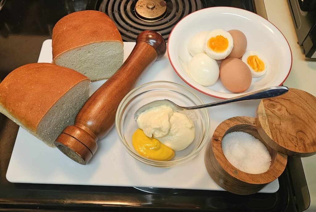 Egg salad sandwich on homemade bread