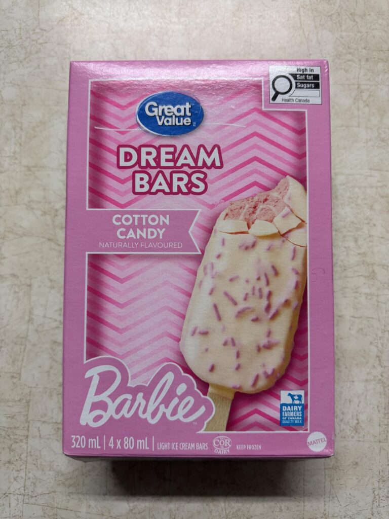 Great Value cotton candy ice cream bars