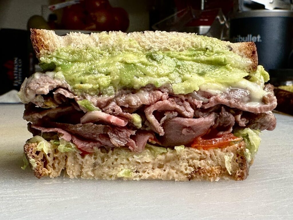 Roast beef on homemade rye