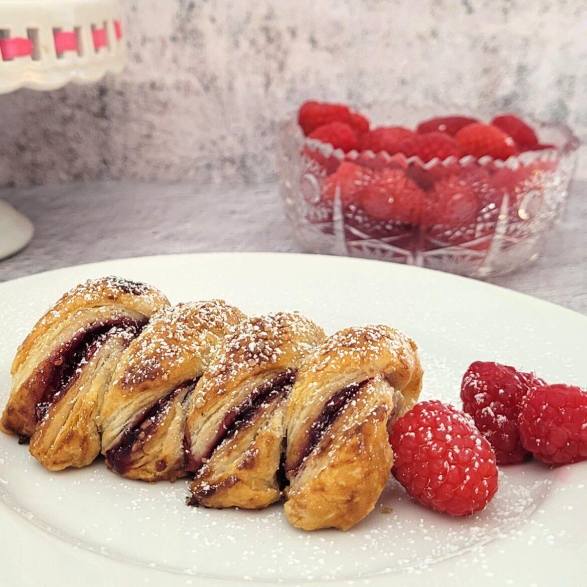 Raspberry and Almond Puff Pastry Twists