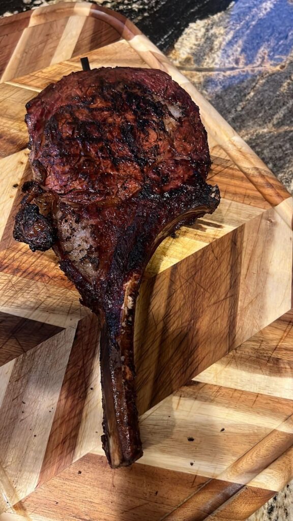 First Tomahawk on the new Kamado Joe