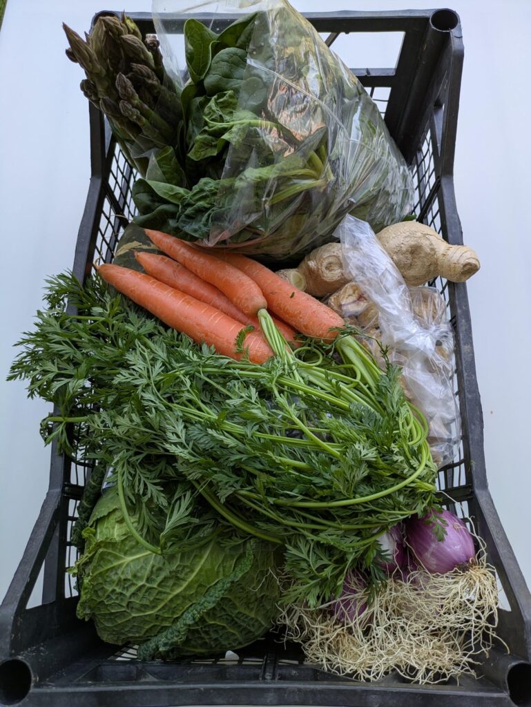 Seasonal vegetables shoyu ramen