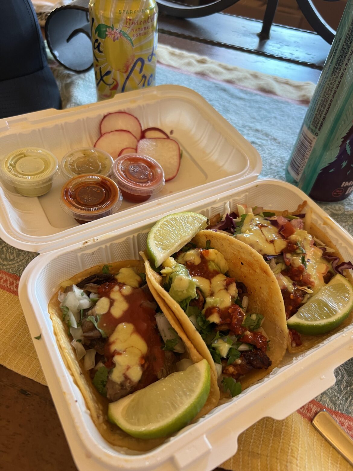 Garlic shrimp, al pastor from the trompo, cabeza on hand made tortillas (Los Tacos - Encinitas, CA) my local shop