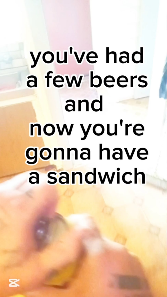 You've had a few sandwiches and now you're gonna have a beer