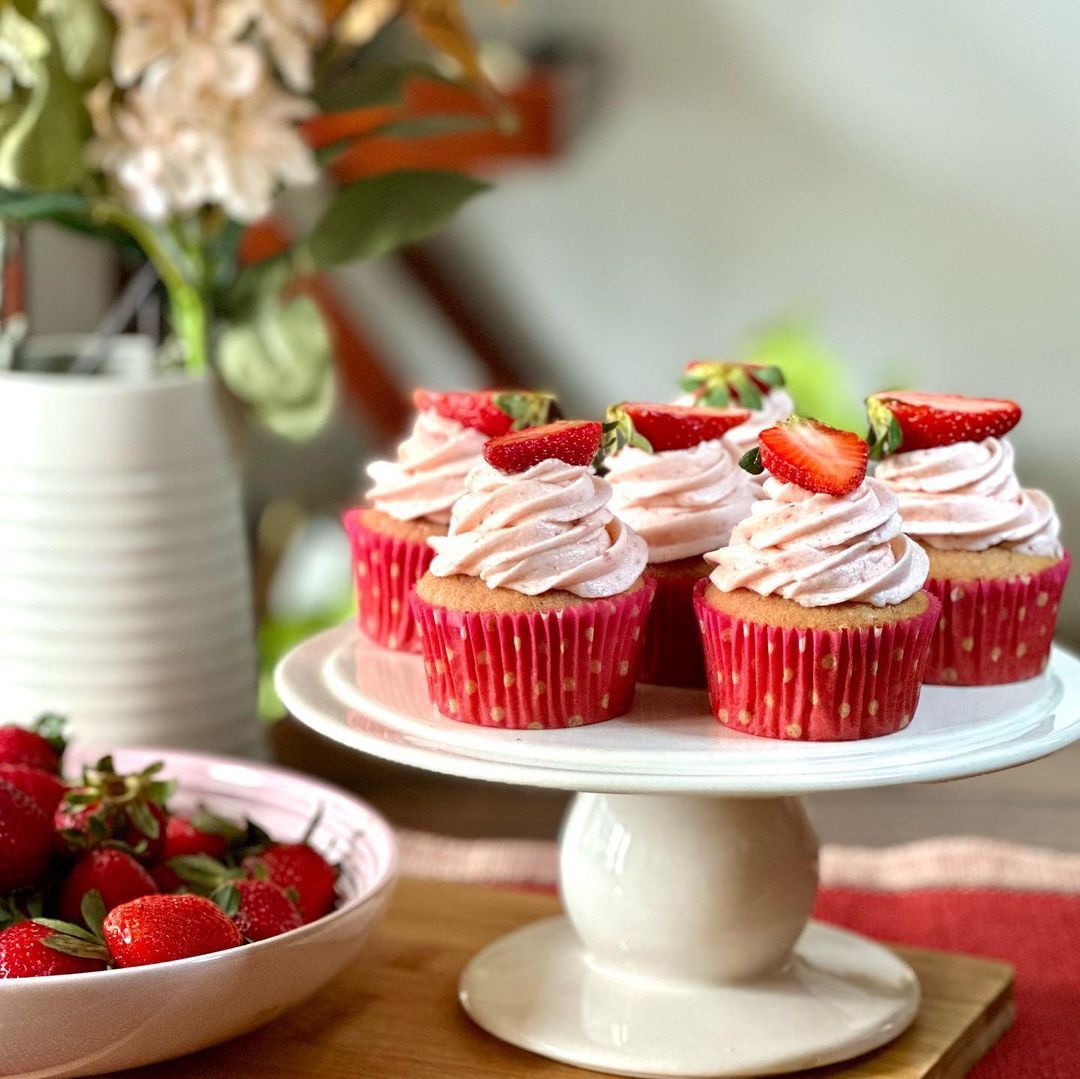 The strawberry cupcakes made by homebaker Anannya Borgohain