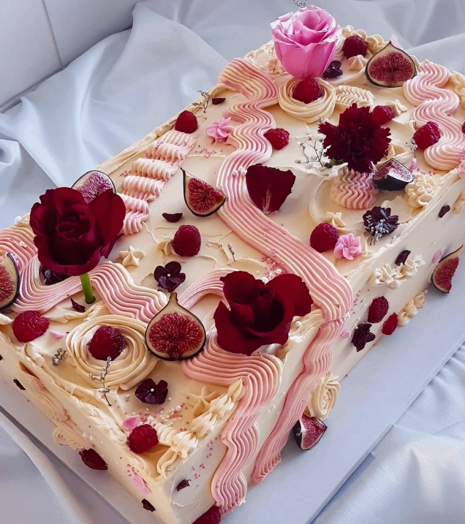 Rustic sheet cake - I absolutely loved making this design! It's like playing around on a canvas 💗