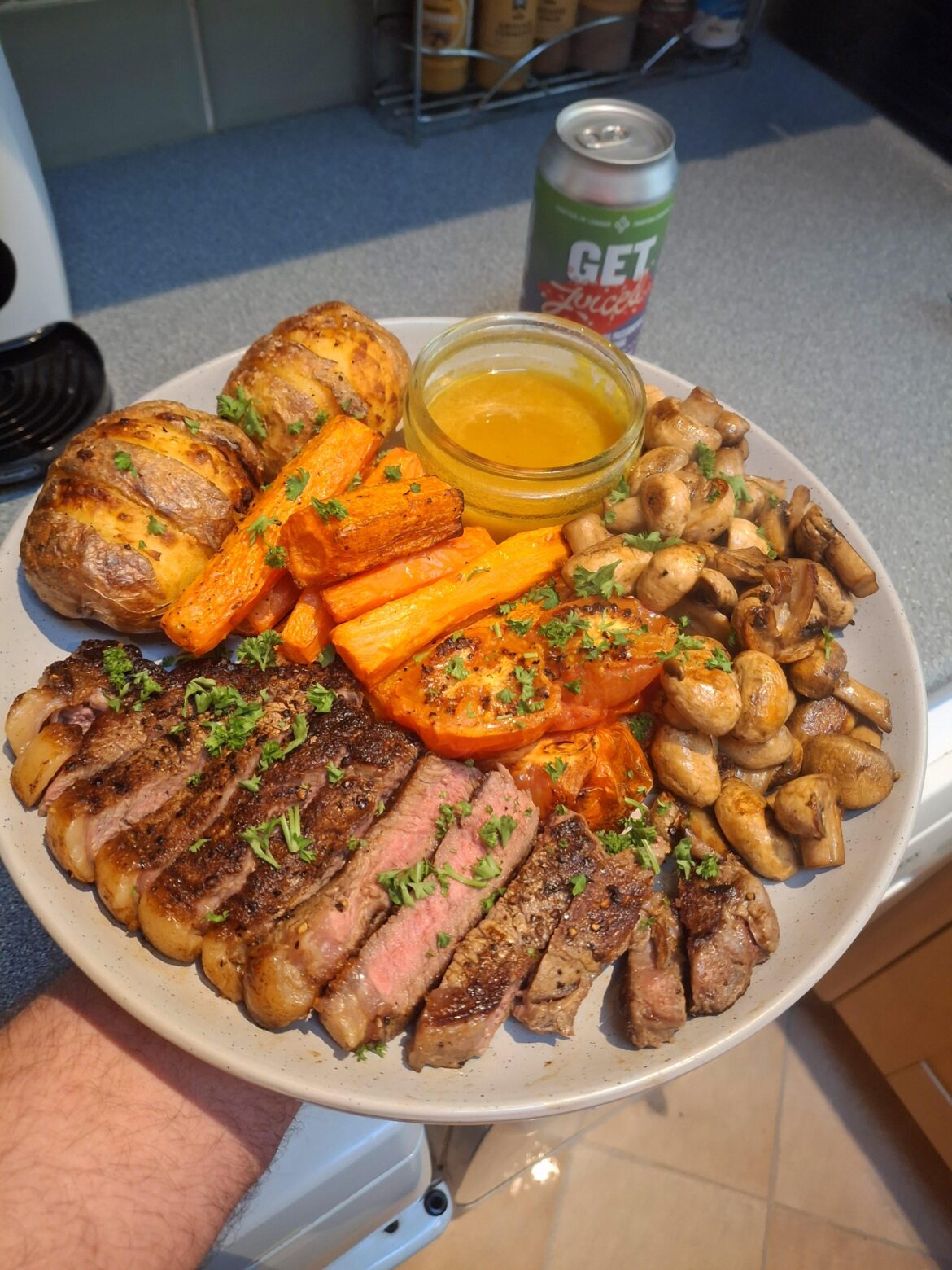 My Sunday steak tea!