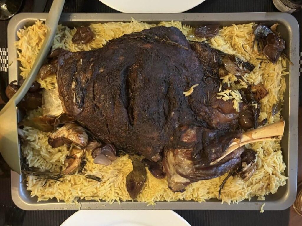 Lamb Shoulder over Saffron Rice for Eid