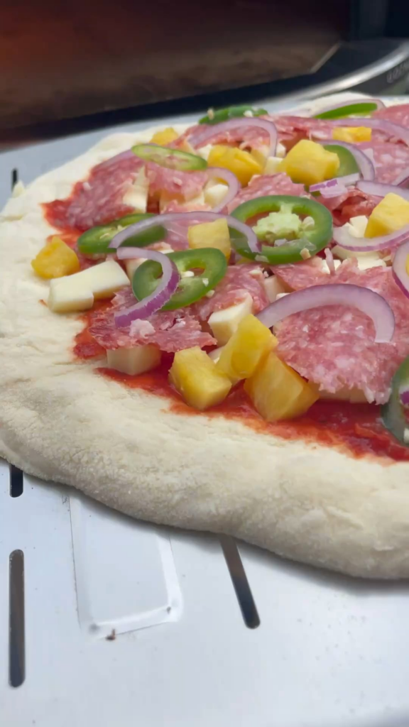 Some pizzas on the Gozney Dome. Language Warning ⚠️