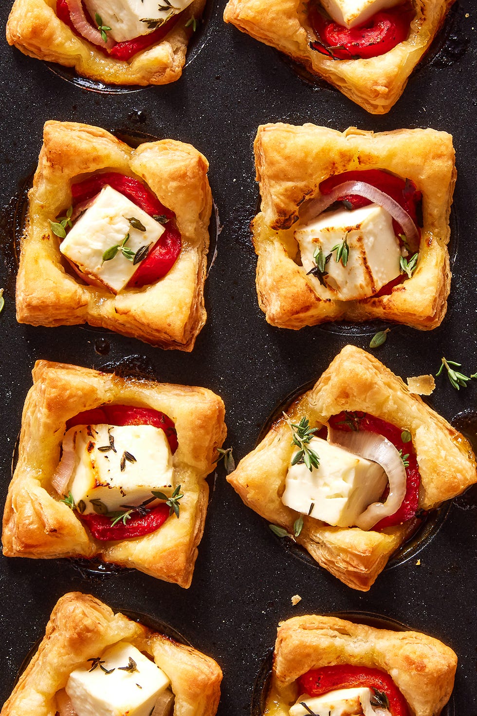 puff pastry with feta rosemary and peppers