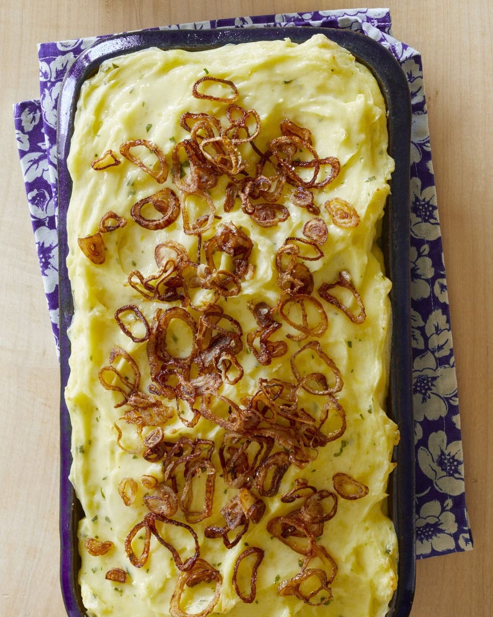 onion recipes baked mashed potatoes with crispy shallots