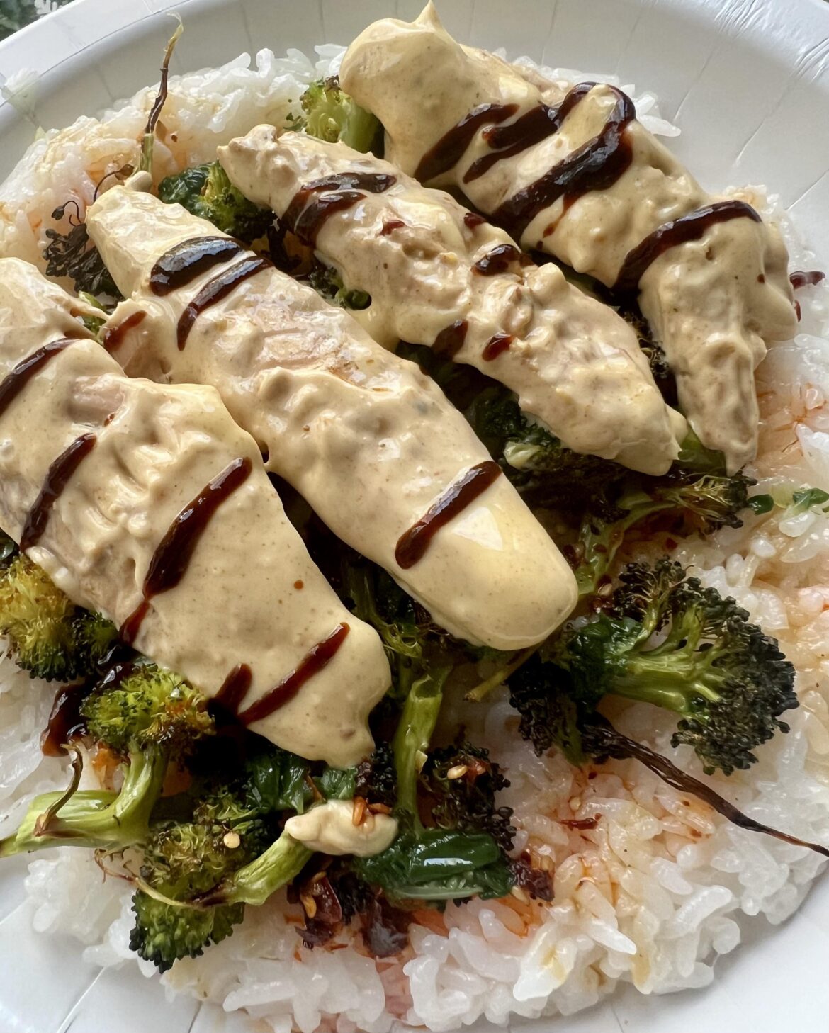 Jose Gourmet Mackerel in Curry over rice with broccoli