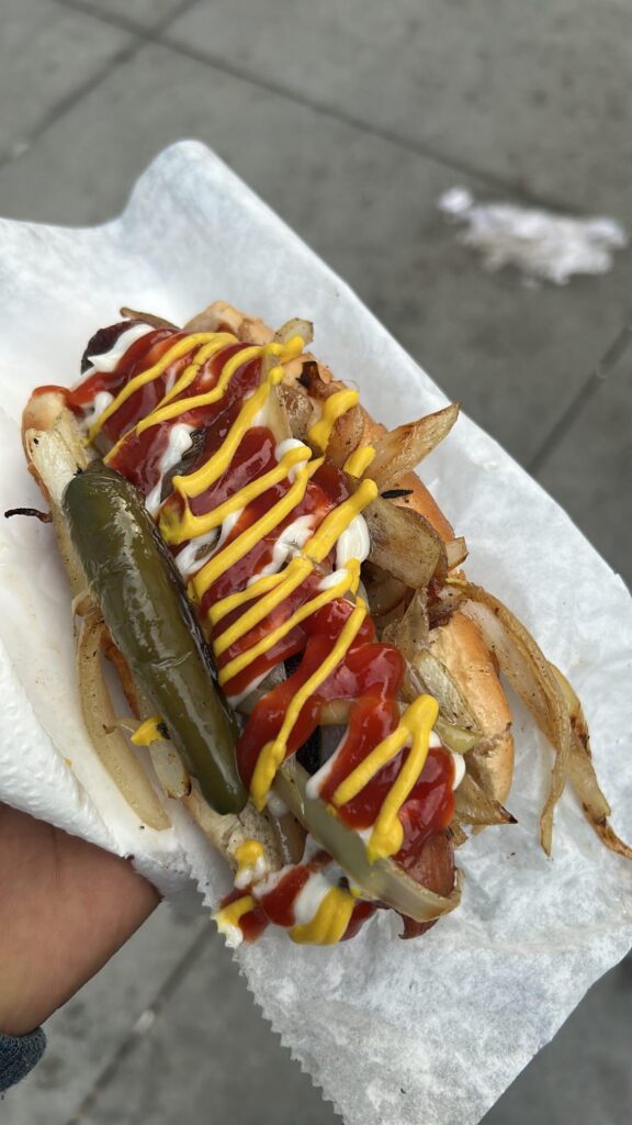 Lunch was a Hot Dog By Crypto Arena. Love my Street