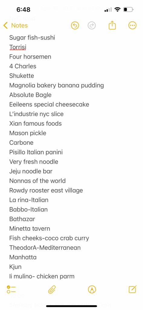 Can yall weigh in on the list I made for restaurants to eat at during my visit in July?