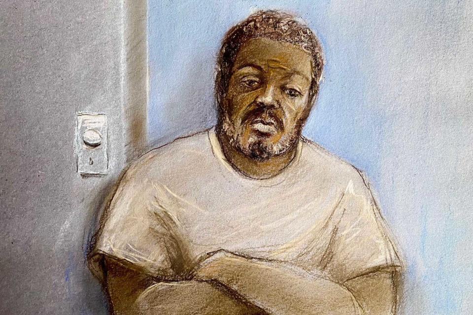  Jazwell Brown appearing via videolink at Luton Crown Court charged with two counts of murder following the fatal stabbing on Christmas Day at an address in Santa Cruz Avenue, Bletchley, of Joanne Pearson and Teohna Grant