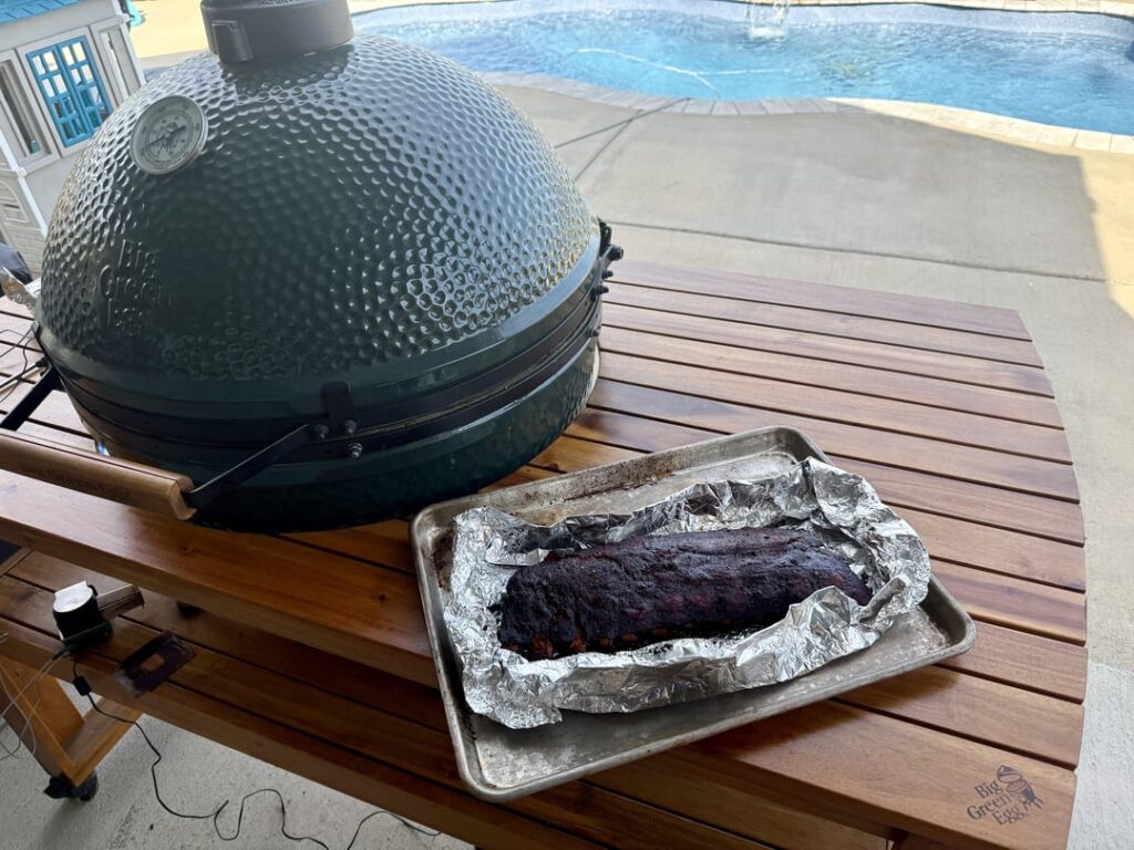 Enjoying The Masters while smoking on the Egg