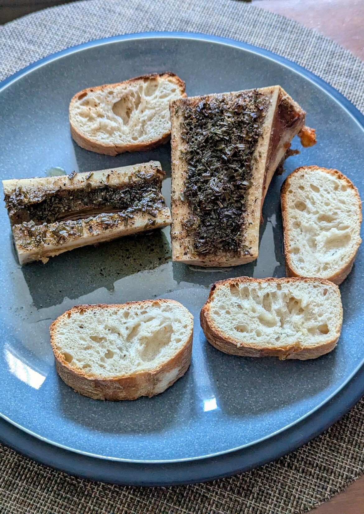 [OC] homemade roasted bone marrow