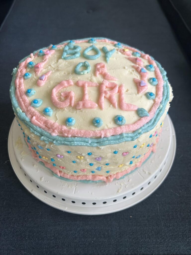 Attempted our gender reveal cake