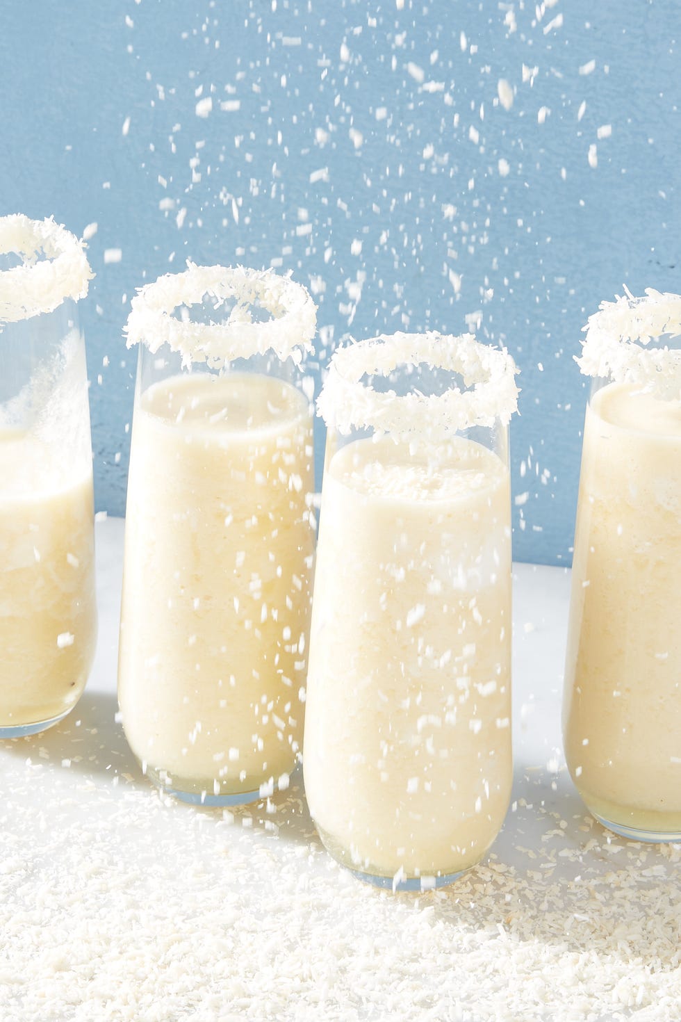 frozen pina coladas with coconut rim