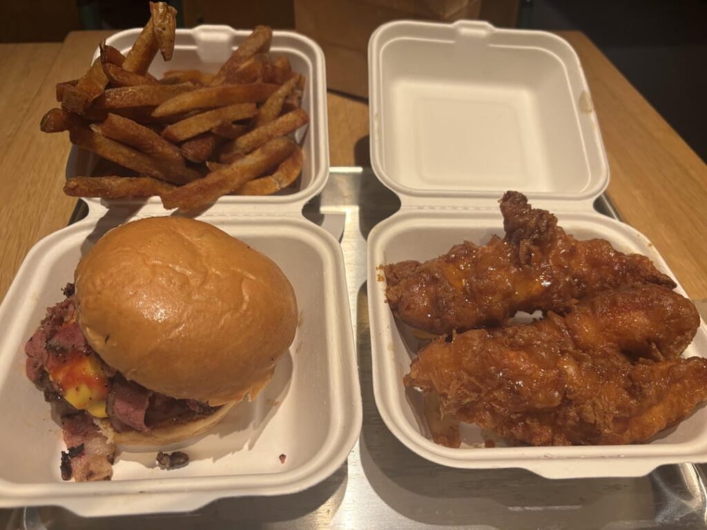 HiHo Cheeseburger -HiHo Double with Pastrami and the Honeh Glazed Chicken Tenders
