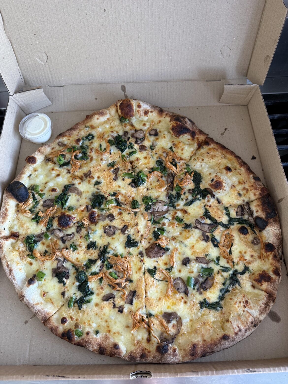 Chicken Chipotle (Bianca) Pizza from Revolver pizza