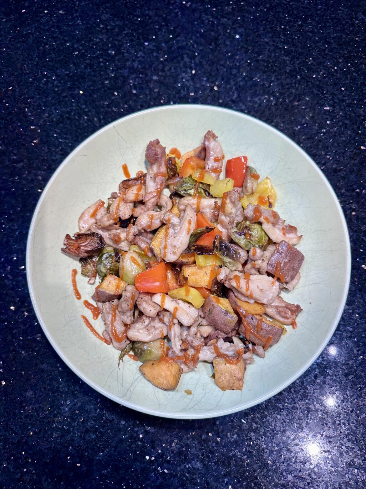 Piecing meal prepped ingredients together