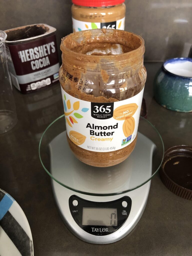 Reverse weighing method for food scale