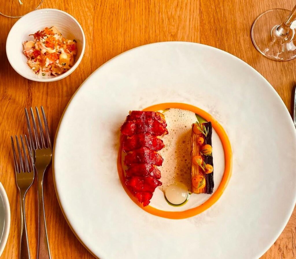 For the guys asking to see the carrot terrine plated!