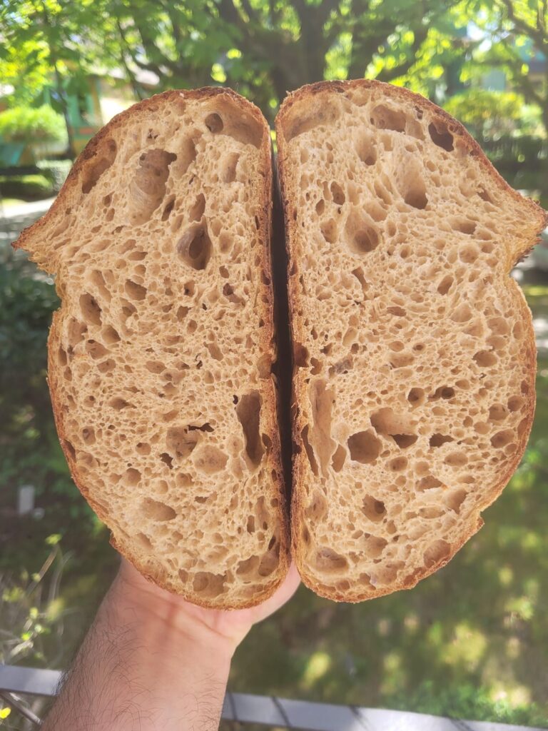 50% whole grain Einkorn at 90% hydration - very proud this one turned out as it was one of the most challenging doughs I have ever handled