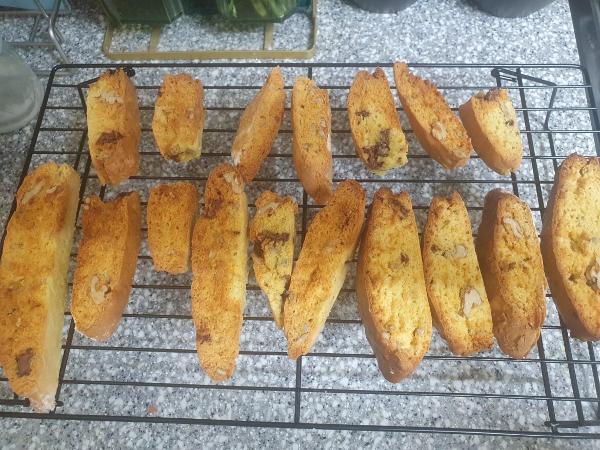 Homemade walnut biscotti