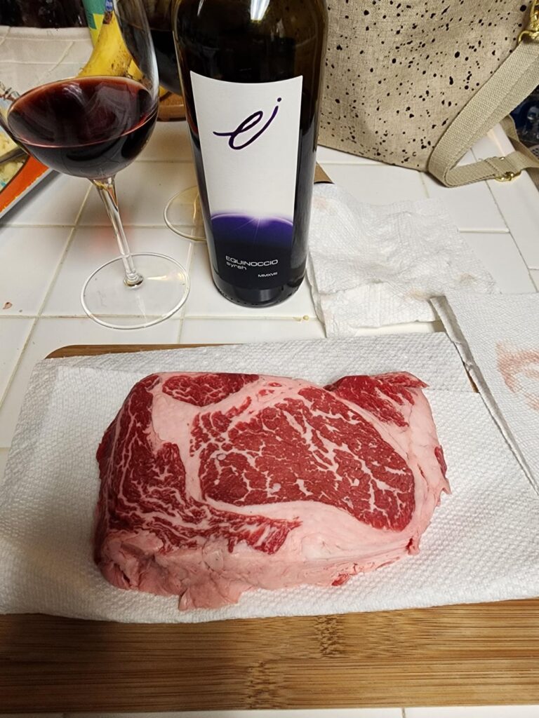 Snagged a decent sirloin on base, cooked it up for wife and I