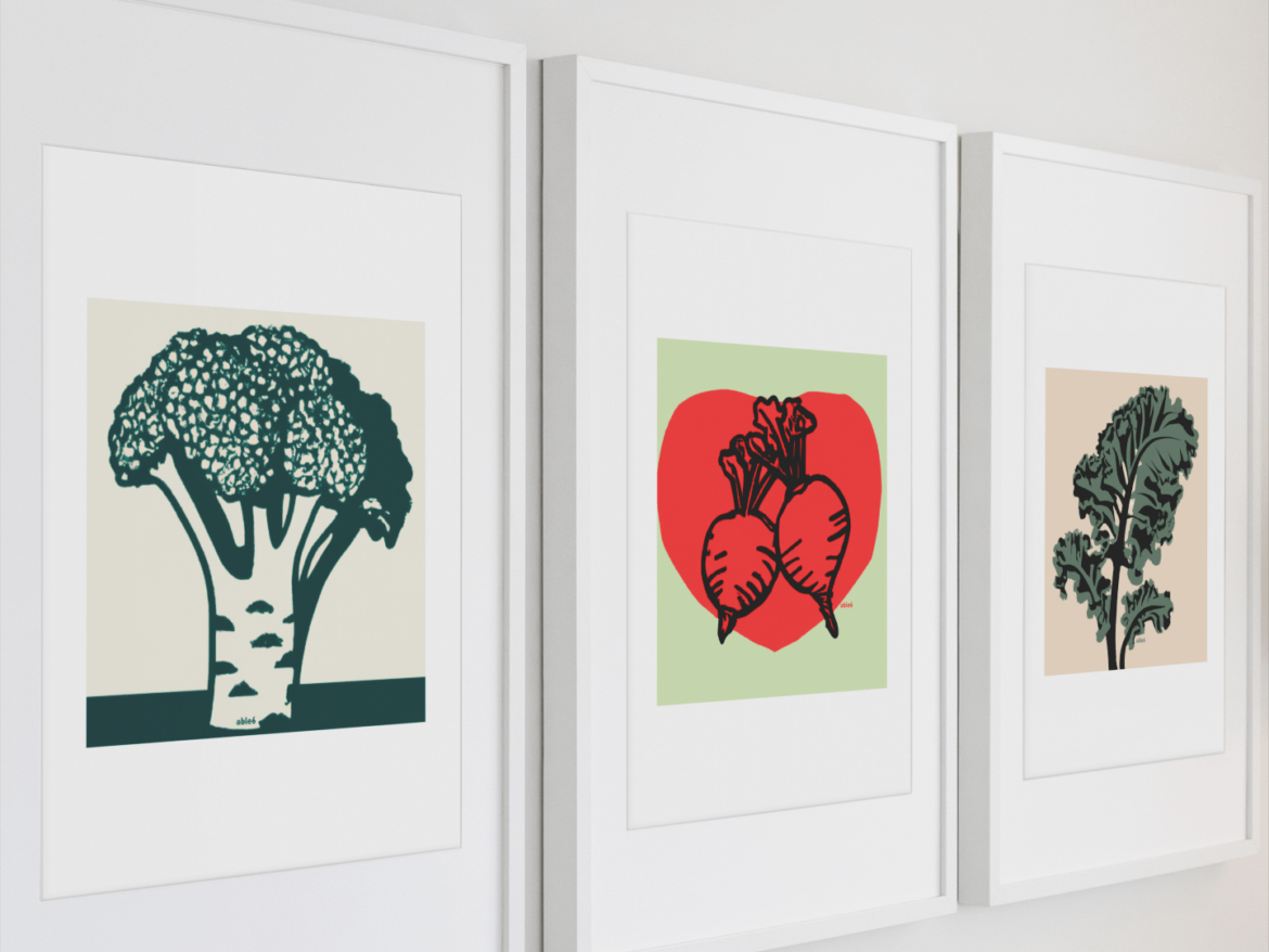 Some veg art prints I made to inspire plant based living