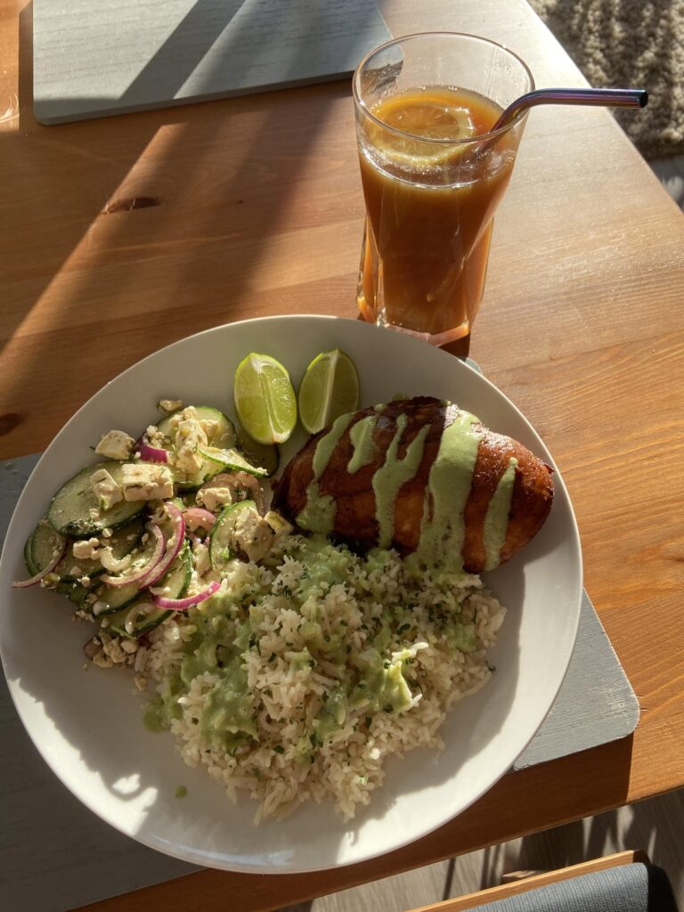 Pollo a la Brasa with Spicy Cilantro Sauce & Rice!