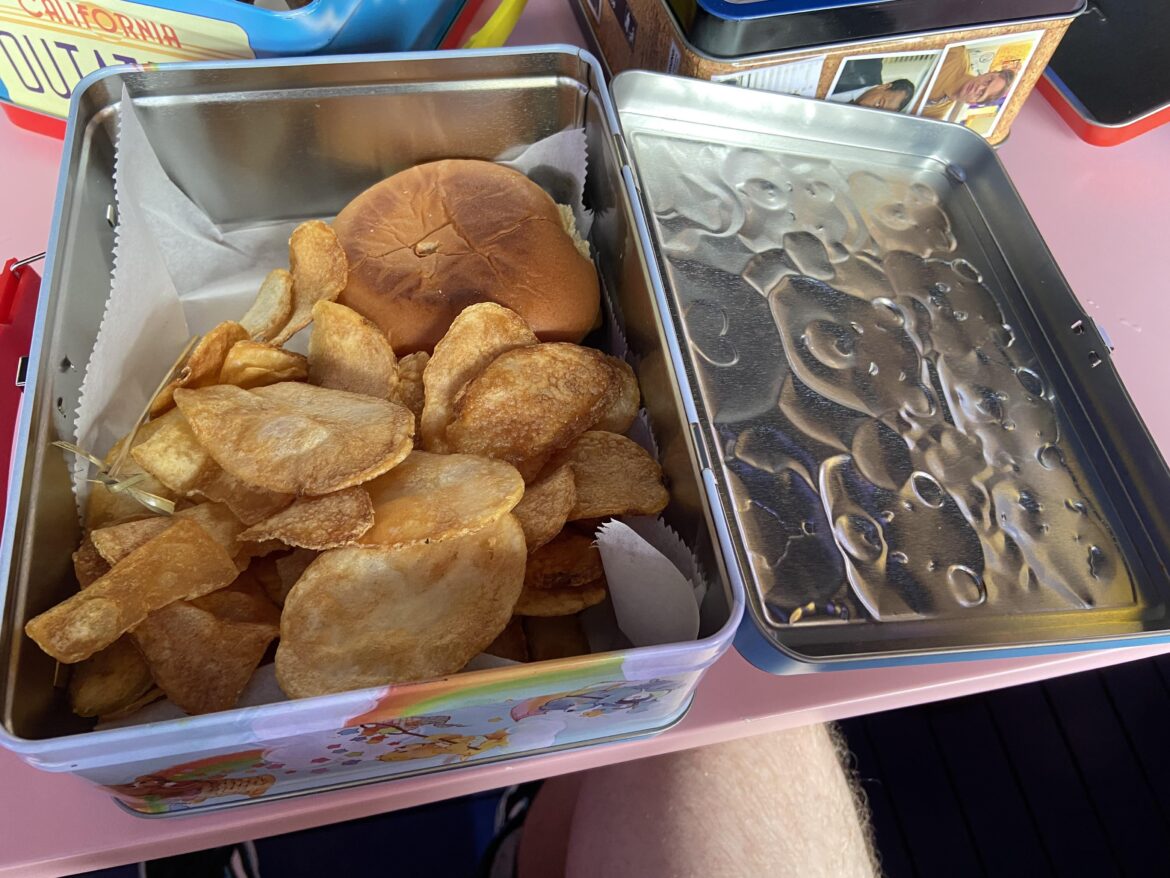 A first for me: had my burger and chips served to me in a lunchbox that was burning hot