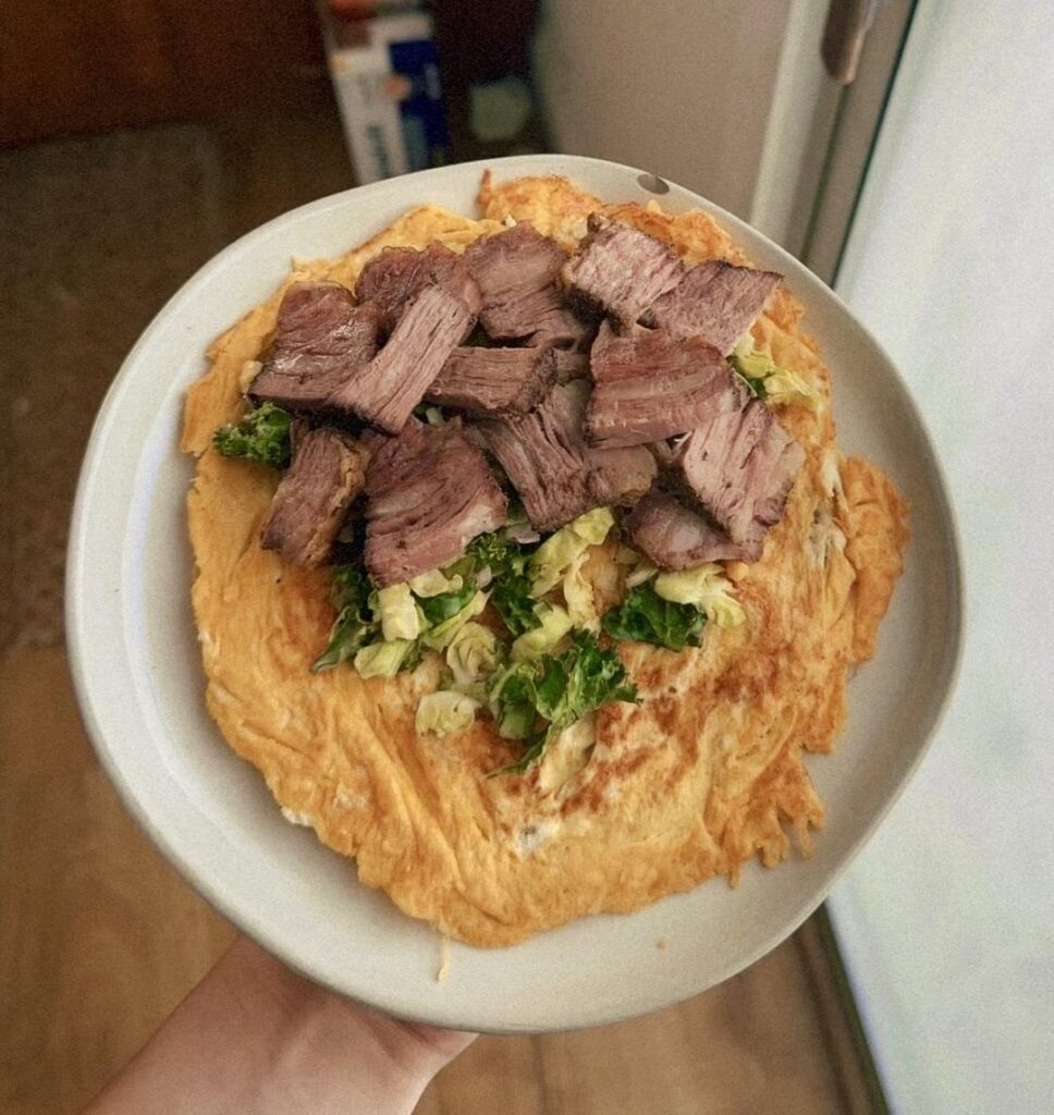 chuck eye steak on scallion pancake chuck eye steak on scallion pancake