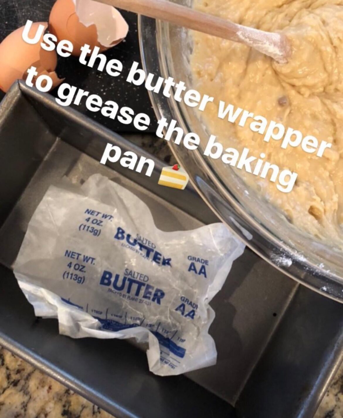 Use butter wrapper to grease pans for baking.