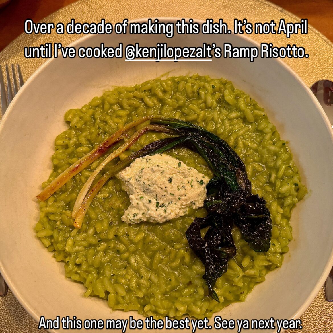 Ramp Risotto is the GOAT.