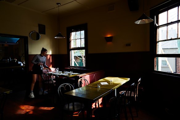 The interiors of the upstairs bistro at The Cricketers Arms have largely remained the same.