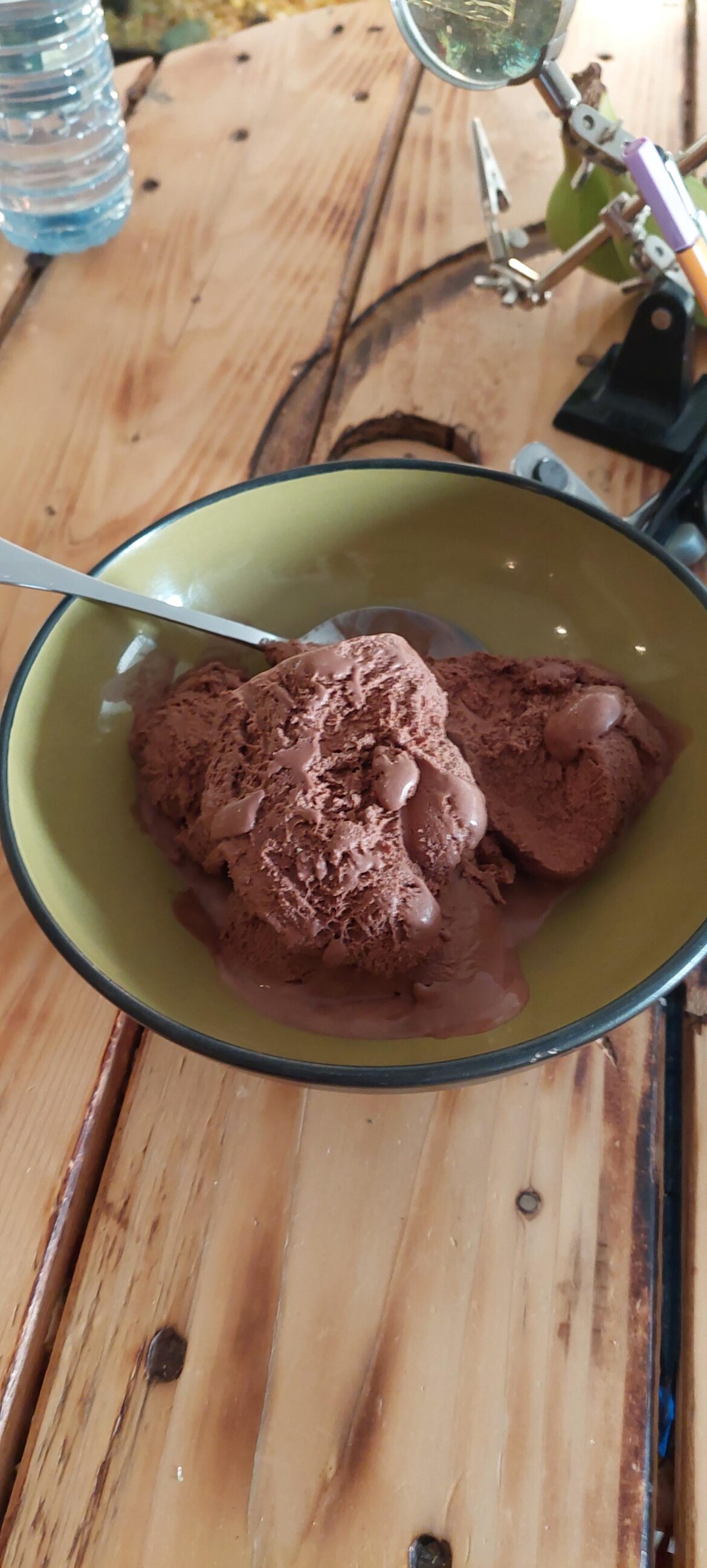 My bf scoops a bowl of ice cream and just does a bunch of chores until its melted, he says it's the best way to eat it.